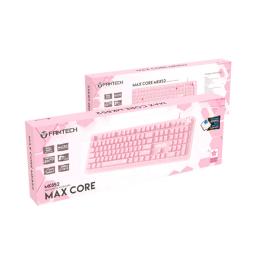 Fantech MAX CORE MK852 SAKURA EDITION RGB Gaming Mechanical Keyboard, OUTEMU BLUE SWITCH, Double SHOT KeyCaps, Full Size, MACRO Support, ALL KEYS ANTI GHOSTING - Pink