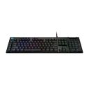 Logitech G815 LIGHTSYNC RGB Mechanical Gaming Keyboard with Low Profile GL Tactile key switch, 5 programmable G-keys, USB Passthrough, dedicated media control, Tactile - Black