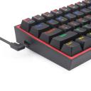 Redragon Fizz Rainbow K617-R 60% RED Switch, Wired Gaming Keyboard, 61 Dust Proof Keys, Compact Mechanical Keyboard - Black