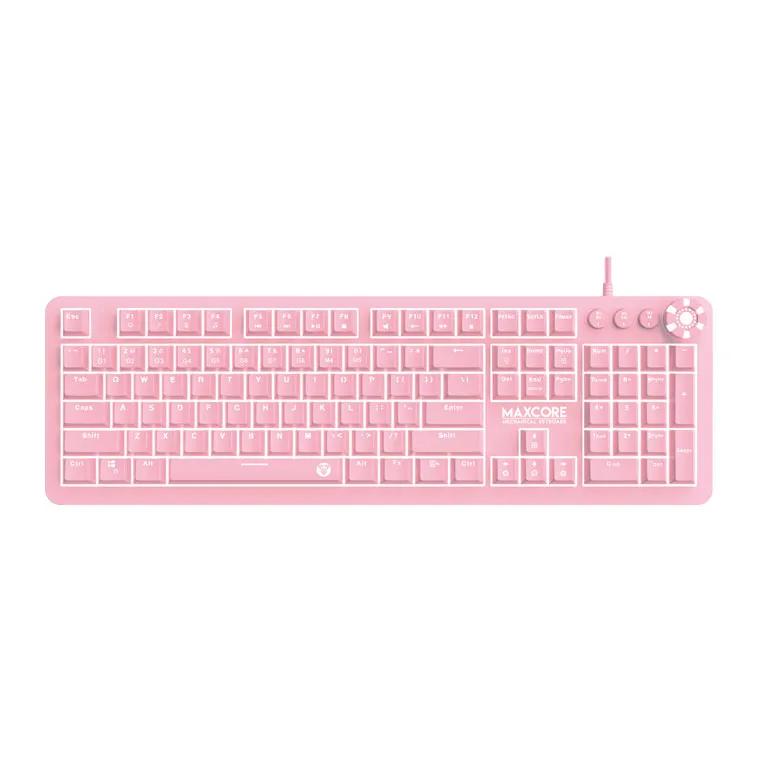 Fantech MAX CORE MK852 SAKURA EDITION RGB Gaming Mechanical Keyboard, OUTEMU BLUE SWITCH, Double SHOT KeyCaps, Full Size, MACRO Support, ALL KEYS ANTI GHOSTING - Pink