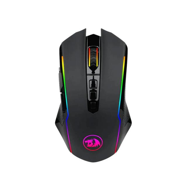 Redragon M910-KS Ranger Lite Wireless Gaming Mouse 8000 DPI, PC Gaming Mice with Fire Button, RGB Backlit, 9 programmable buttons Ergonomic Mouse Gamer, Rechargeable, 70Hrs for Windows, Mac Gamer, Black