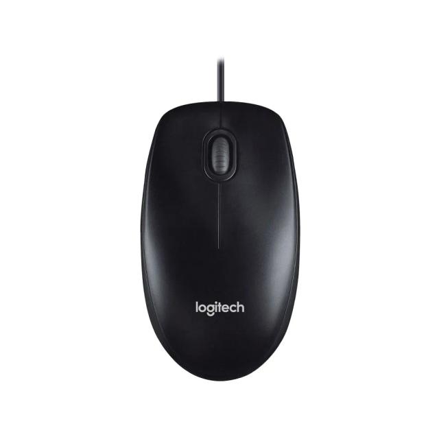 Logitech M90 Wired USB Mouse, 1000 DPI Optical Tracking, Ambidextrous - Black