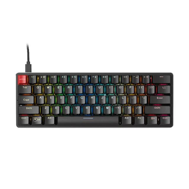 Glorious GMMK Gateron Modular RGB Mechanical Gaming Keyboard – 60% Compact Size (Brown Switches – Black, Wired)