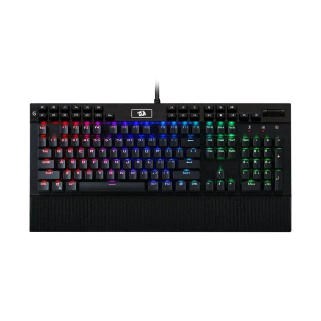 Redragon Yama K550 Mechanical Gaming Keyboard, RGB LED Backlit with Brown Switches, Macro Recording, Wrist Rest, Volume Control, Full Size, Yama, USB , Wired Passthrough for Windows PC Gamer (Black)