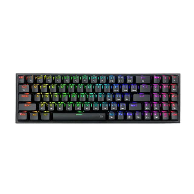 Redragon Pollux K628-RGB 75% Wired RGB Gaming Keyboard, 78 Keys Hot-Swappable Compact Mechanical Keyboard w/100% Hot-Swap Socket, Free-Mod Plate Mounted PCB & Dedicated Arrow Keys and Numpad, Red Switch