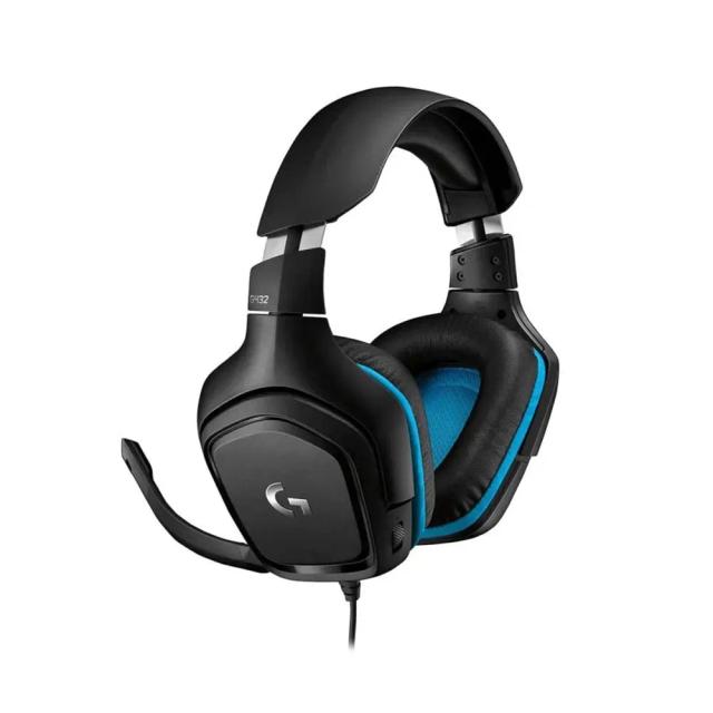 Logitech G432 Wired Gaming Headset, 7.1 Surround Sound, DTS Headphone:X 2.0, Flip-to-Mute Mic, Multi Platform, 3.5mm, Black/Blue