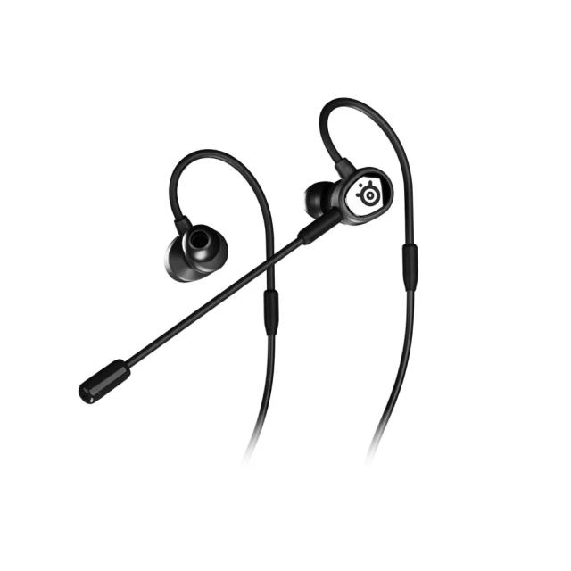 SteelSeries Tusq in-Ear, Dual Microphone Detachable Boom Mic – Ergonomic Suspension Design Earphones, In-line Mic, Analog 3.5mm