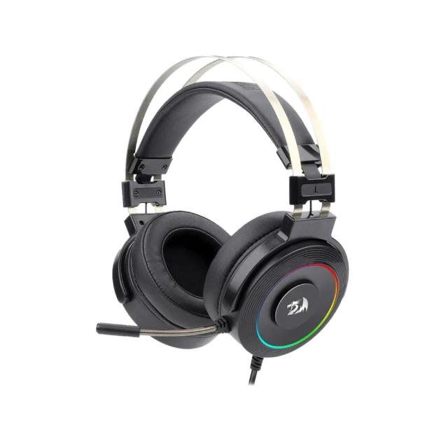 Redragon H320 Lamia 2 Gaming Headset With 7.1 Surround Sound, Volume Control,3.5mm, Noise Cancelling, RGB Light, Stand, Over Ear Wired Headphone, With Mic For Pc, Ps4, Wired, Black