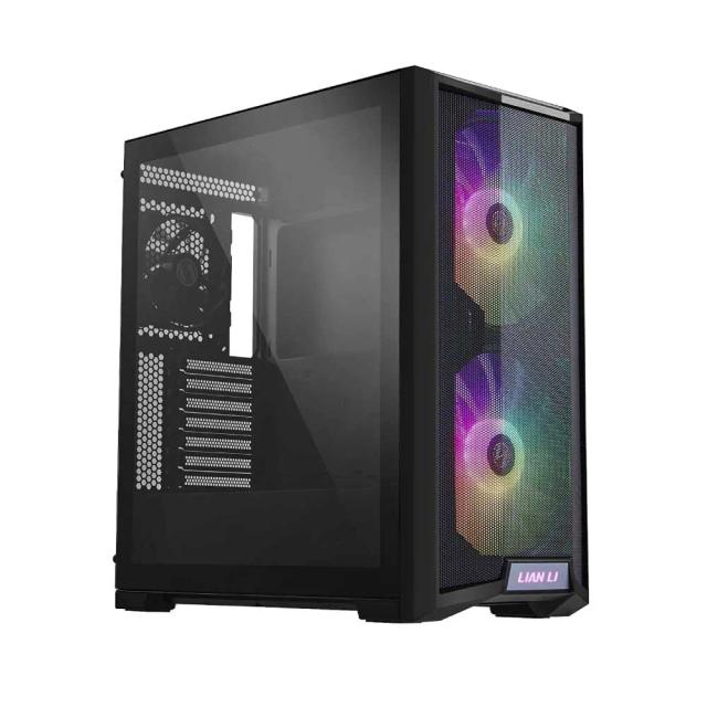 Lian Li LANCOOL 215 E-ATX PC Case, RGB Gaming Computer Case Features High Airflow with 2x200mm ARGB Fans & 1x120mm Fan Pre-Installed and Mesh Front Panel, Tempered Glass Mid-Tower Chassis, Black