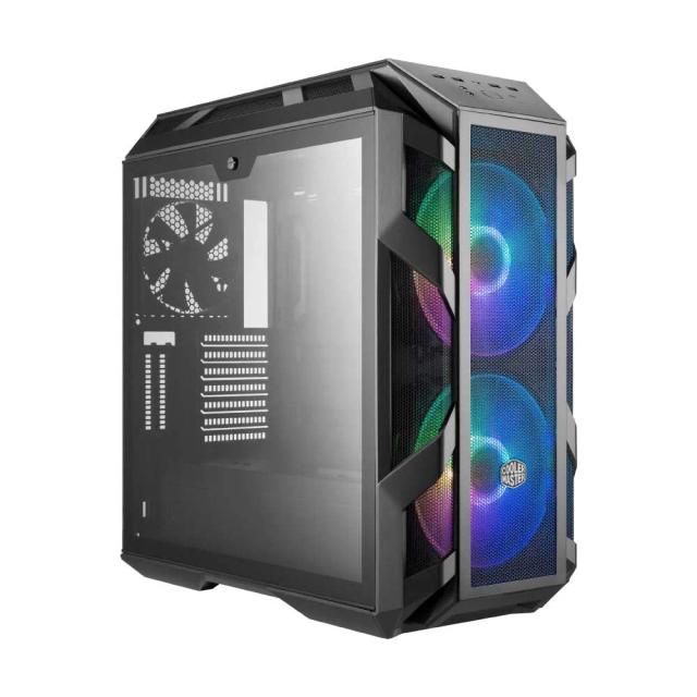 Cooler Master MasterCase H500M Iron ARGB Airflow ATX Mid-Tower with Quad Tempered Glass Panels, Dual 200mm Customizable ARGB Lighting Fans, Type-C I/O Panel, and Vertical GPU Slots, Grey Mesh