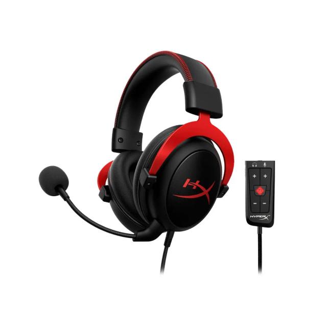 HyperX Cloud II - Gaming Headset, 7.1 Surround Sound, Memory Foam Ear Pads, Durable Aluminum Frame, Detachable Microphone, Analog, Closed, Multi-Platform, Works with PC, PS5, PS4, Xbox Series X|S, Xbox One - Wired - Black