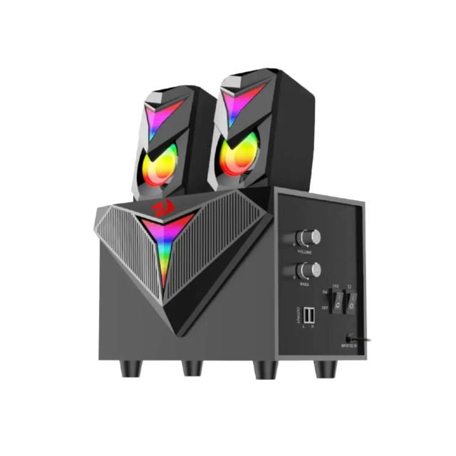 Redragon GS700 Toccata RGB 2.1 Gaming Subwoofer Speakers – Aux 3.5mm Stereo Surround – Heavy Bass sound loudspeakers for computer PC