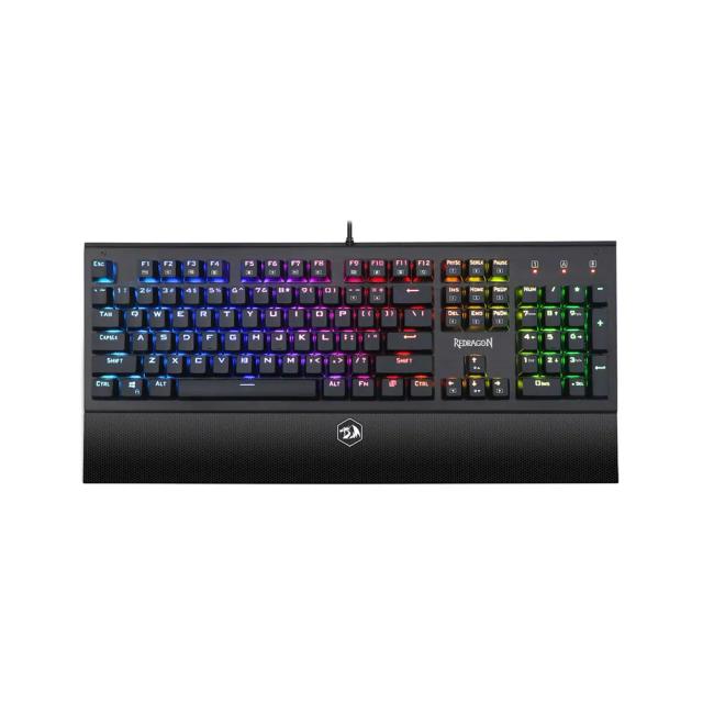 Redragon K569 Aryaman 104 Keys RGB Led Backlit Mechanical Tactile/Quiet Switches Gaming Keyboard with Wrist-Rest