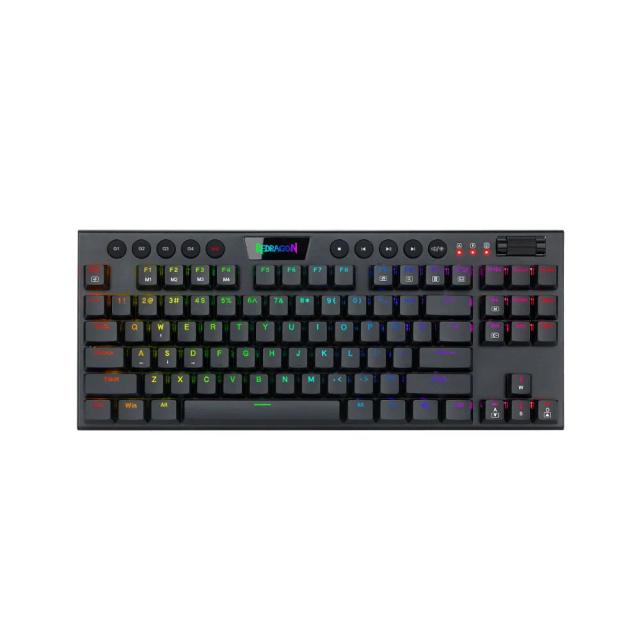 Redragon K622 Horus TKL RGB Mechanical Wired Keyboard, Ultra-Thin Designed Wired Gaming Keyboard w/Low Profile Keycaps, Dedicated Media Control & Linear Red Switch, Pro Software Supported