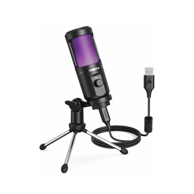 Maono PM461 USB Gaming Microphone, PC Computer Condenser Mic with Gain for Recording, Podcasting, Streaming, YouTube, Twitch, Skype, Compatible with PS5 PS4 Mac Laptop Desktop