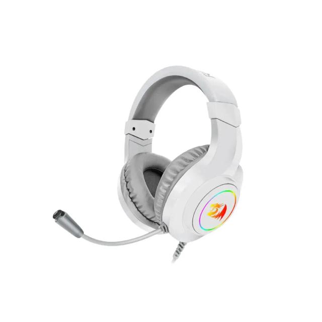 Redragon H260W Hylas RGB Gaming Headset, Circumaural Pads, Compatible with Xbox One PS4 PS5 Laptop (White)