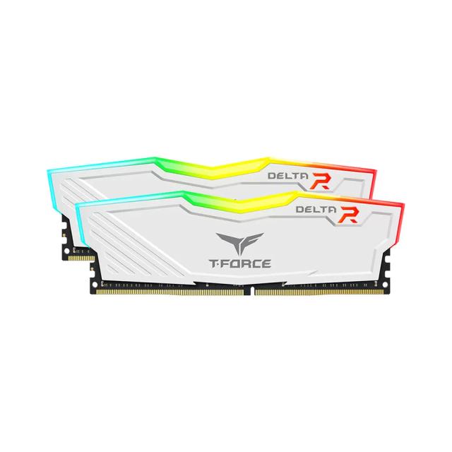 TEAMGROUP T-Force Delta RGB DDR4 32GB (2x16GB) 3200MHz (PC4-25600) Desktop Memory Module Ram - White