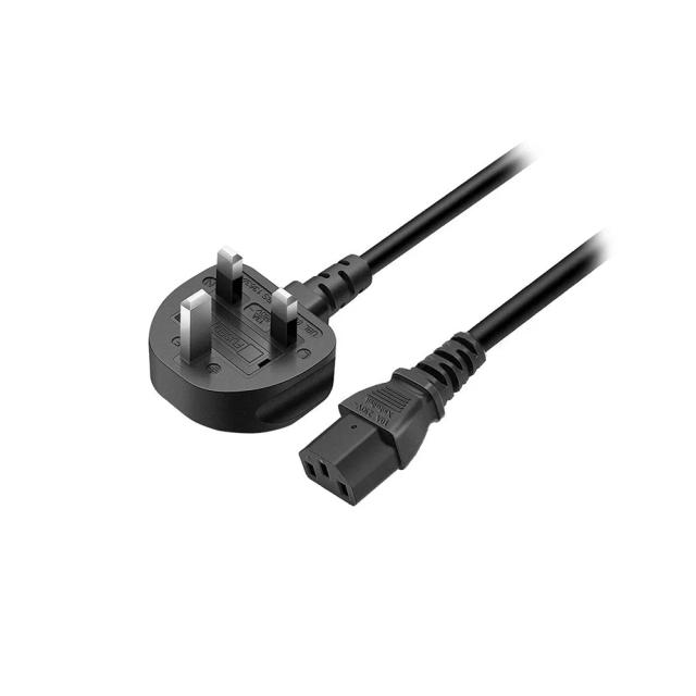 Power Cable Cord 1.5m 18 AWG 13A 250v Power Cord, with Fuse - Black