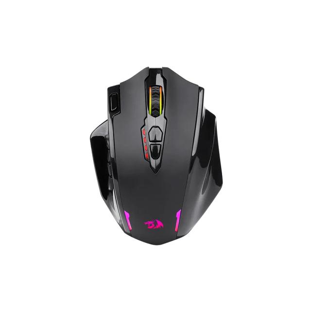 Redragon M913 Impact Elite Wireless Gaming Mouse, 16000 DPI Wired/Wireless RGB Gamer Mouse with 16 Programmable Buttons, 45 Hr Battery and Pro Optical Sensor, 12 Side Buttons MMO Mouse - Black