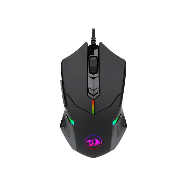 Redragon M601 Centrophorus2 Gaming Mouse wired with red led, 7200 DPI, 6 Buttons Ergonomic Gaming Mouse for PC - Black