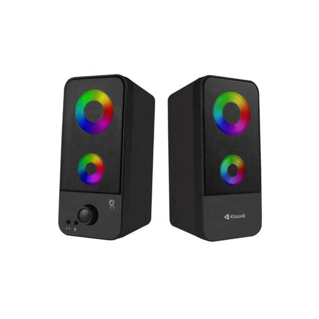 Kisonli X9 RGB LED USB Soundbar, Super Bass Portable Speaker for Gaming