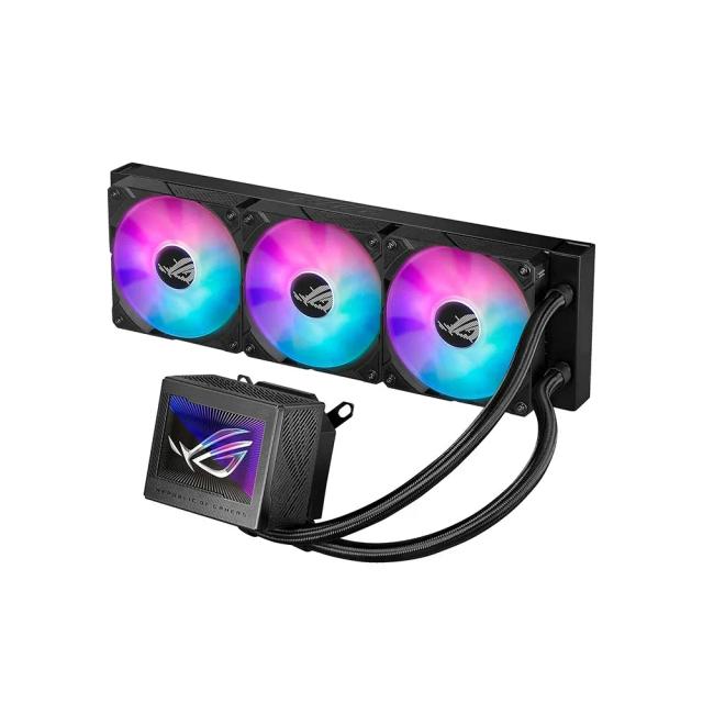 Asus ROG Ryujin III 360 ARGB All-in-one Liquid CPU Cooler with 360mm Radiator. Asetek 8th gen Pump, 3X Magnetic 120mm ARGB Fans (Daisy Chain Design), 3.5” LCD Display