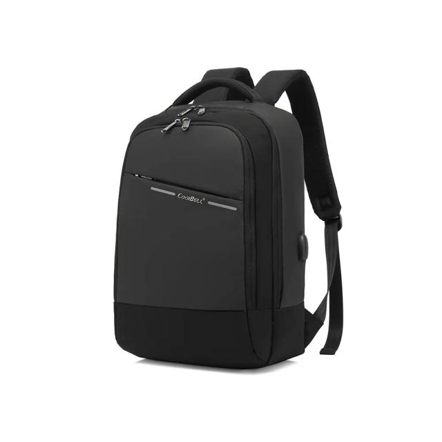 Coolbell CB-8218 15.6 inch Laptop Backpack, Night Reflection with USB Charging Port, High Quality Waterproof Fabric - Black