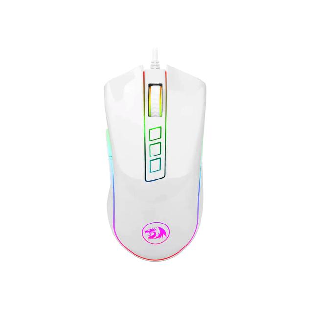 Redragon M711-2 COBRA Gaming Mouse with 16.8 Million RGB Color Backlit, 10,000 DPI Adjustable, Comfortable Grip, 7 Programmable Buttons, White, Wired