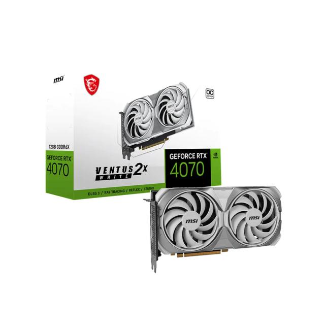 MSI NVIDIA GeForce RTX 4070 VENTUS 2X White 12G GDRR6X OC, 92-Bit HDMI/DP Nvlink TORX Fan 4.0 Ada Lovelace Architecture Graphics Card