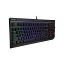 HyperX Alloy Core RGB  Full-size – Membrane Gaming Keyboard, Comfortable Quiet Silent Keys with RGB LED Lighting Effects, Spill Resistant, Dedicated Media Keys, Compatible with Windows 10/8.1/8/7 – Black, Wired