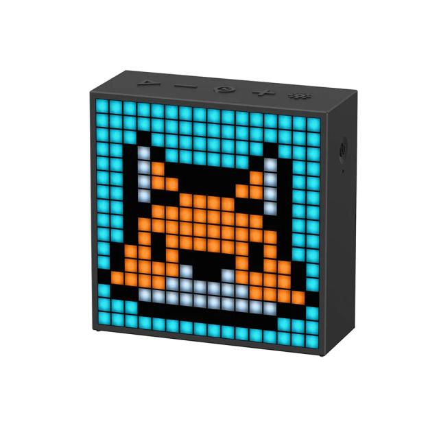 Divoom TimeBox Evo - Pixel Art Bluetooth Speaker with 16x16 LED Display APP Control - Cool Animation Frame & Gaming Room Setup & Bedside Alarm Clock - Black