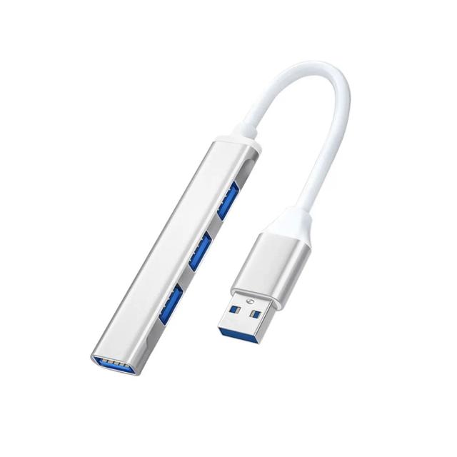 USB HUB 3.0 External 4 Port USB Splitter, A-809 for Notebook - Slim Gray