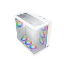 Xigmatek Aqua Ultra Arctic Super Tower Case, 0.8mm SPCC Thickness Material, Up to 360mm Radiator & 10*Fans Support, 3*Tempered Glass Panel Design, Screwless & Tool-less Design, White