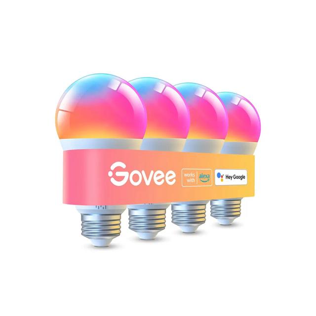 Govee RGBWW Smart A19 LED Light Bulbs H6006, 1000LM RGBWW Dimmable, Wi-Fi & Bluetooth Color Changing Light Bulbs, Works with Alexa & Google Assistant No Hub Required, 75W Equivalent Smart Bulbs, 4 Pack