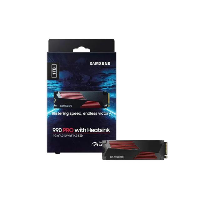 Samsung 990 PRO with Heatsink SSD - 1TB - PCIe 4.0 NVMe M.2 Internal Solid State Drive