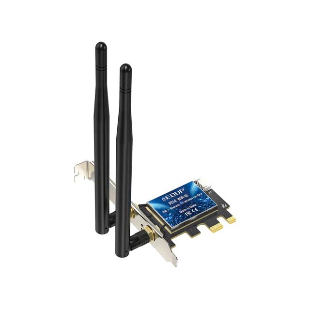 EDUP PCIe WiFi 6E Card Bluetooth 5.2 AX 5400 Mbps AX210 Tri-Band 6Ghz/5.8GHz/2.4GHz PCI-E Wireless WiFi Network Adapter Card for Desktop PC - OPEN BOX
