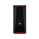 Cooler MasterBox Lite 5 RGB ATX Mid-Tower w/ Front DarkMirror Panel, 3 Customize Color Trims, Tempered Glass Side Panel & 3x 120mm RGB Fans w/1 to 3 Splitter Cable, Black and Red Closed Face