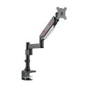 GameOn GO-2083 Pole-Mounted Aluminum Heavy-Duty Gas Spring Single Monitor Arm, Stand And Mount For Gaming And Office Use, 17" - 49", Flat Monitor Up To 18 KG & Curve Monitor Up To 14 KG - Black