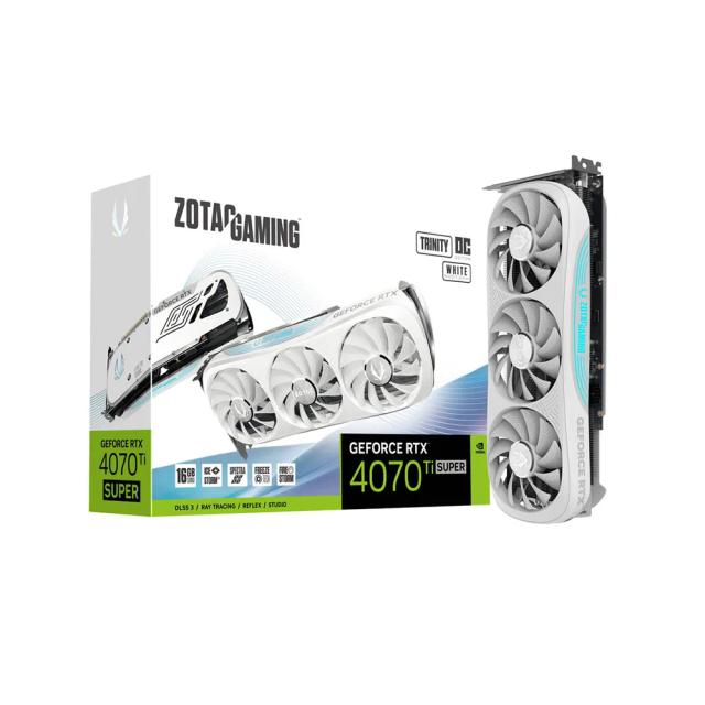 ZOTAC Gaming Nvidia GeForce RTX 4070 Ti SUPER Trinity OC 16GB GDDR6X White Edition