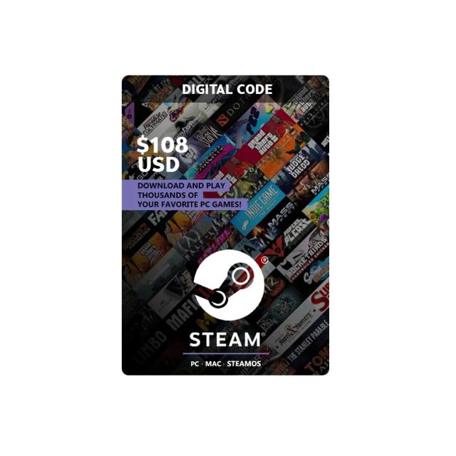 Steam Gift Card - $108 - Digital Code