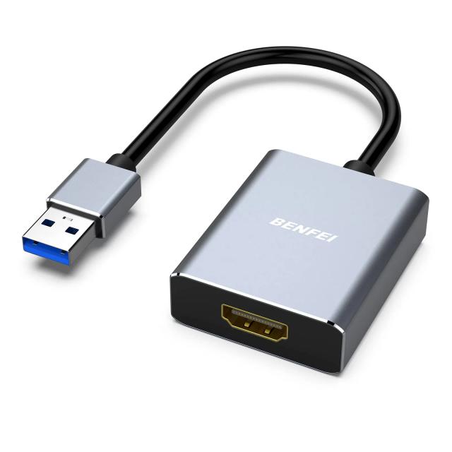 BENFEI USB 3.0 to HDMI Adapter, USB 3.0 to HDMI Male to Female Adapter | Compatible with Windows OS only