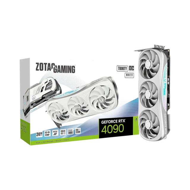ZOTAC Gaming GeForce RTX 4090 Trinity OC White Edition DLSS 3 24GB GDDR6X 384-bit 21 Gbps PCIE 4.0 Gaming Graphics Card, IceStorm 3.0 Advanced Cooling, Spectra 2.0 RGB Lighting