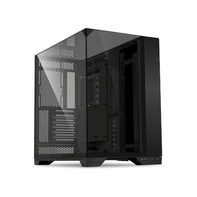 Lian Li O11 Vision Black Aluminum/Steel/Tempered Glass ATX Mid Tower Computer Case Black - O11VX.US & Strimer Plus V2 24 Pin (PW24-PV2) -Addressable RGB Power Extension Cable