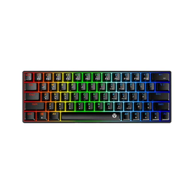 Fantech Atom63 MK859 RGB Mechanical Gaming Keyboard 60% Form factor, Red Switches, Anti-ghosting, Arabic/English - Black