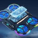 ICE COOREL Q5 Semiconductor Cooling RGB Gaming Laptop Cooler Pad, USB, Phone Holder, Adjustable Height Fans,