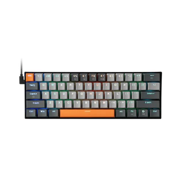 Redragon Caraxes K644GG-RGB 60% Wired Mechanical Gaming Keyboard - Red Switches | Black Gray Orange