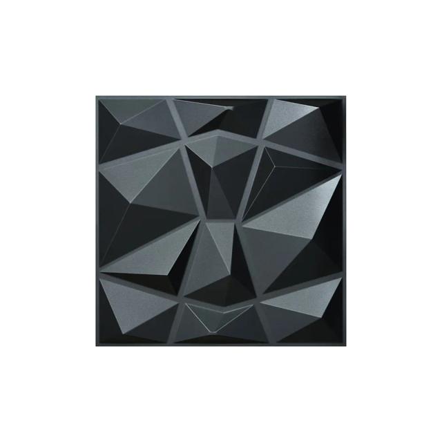 30x30cm PVC Three-dimensional Board, Decoration Wall Panel - Black (x1)