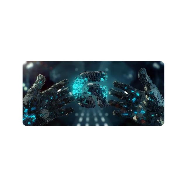 Gaming Mouse Pad, 70X30cm Large Computer Mouse Mat with Logitech Logo, for Desktop, Non-slip Rubber Base Water Resistant Stitched Edge