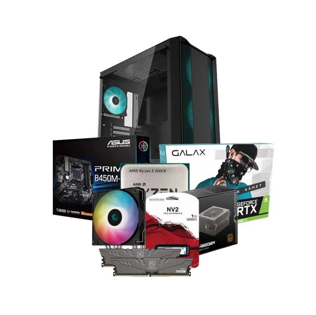 Low-End Gaming PC Build Offer NO.243 (AMD Ryzen 5 5600X, 32GB RAM 3200MHz, RTX 3060 TI 8GB, 1TB NVMe SSD)