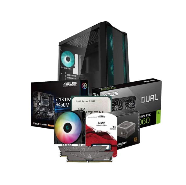 Low-End Gaming PC Build Offer NO.244 (AMD Ryzen 5 5600X, 16GB RAM 3200MHz, RTX 4060 8GB, 1TB NVMe SSD)